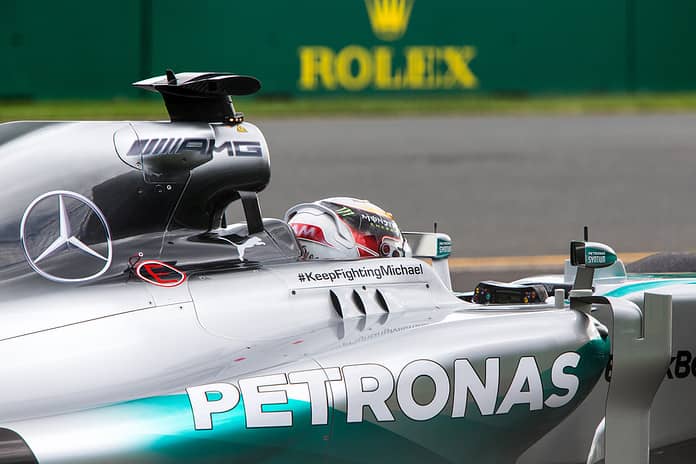 Mercedes Formel1 bil i Australien